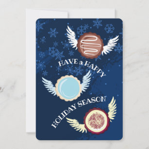 Flying Christmas cookie angels holiday baking Card