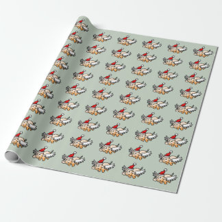 Flying Christmas Pig Wrapping Paper