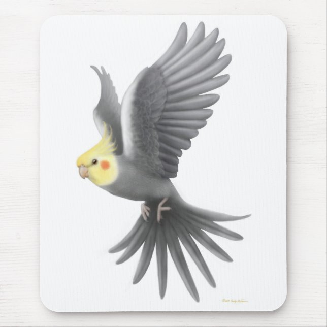 Flying Cockatiel Mousepad (Front)