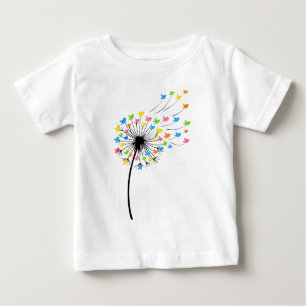 Flying colorful birds dandelion flow baby T-Shirt