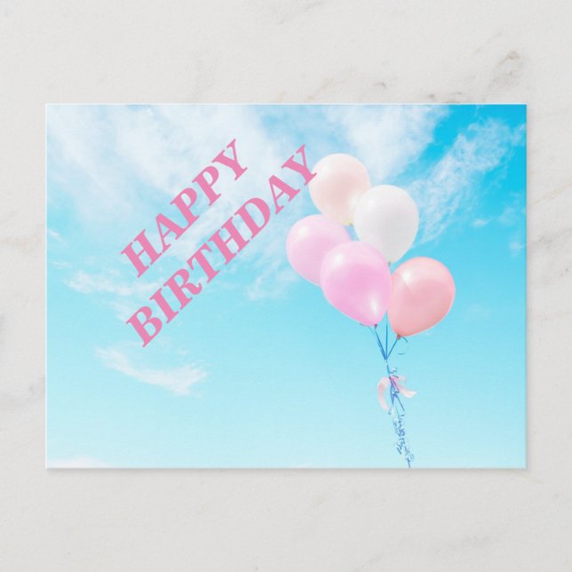 Flying Colourful Balloons Postcard (Front)