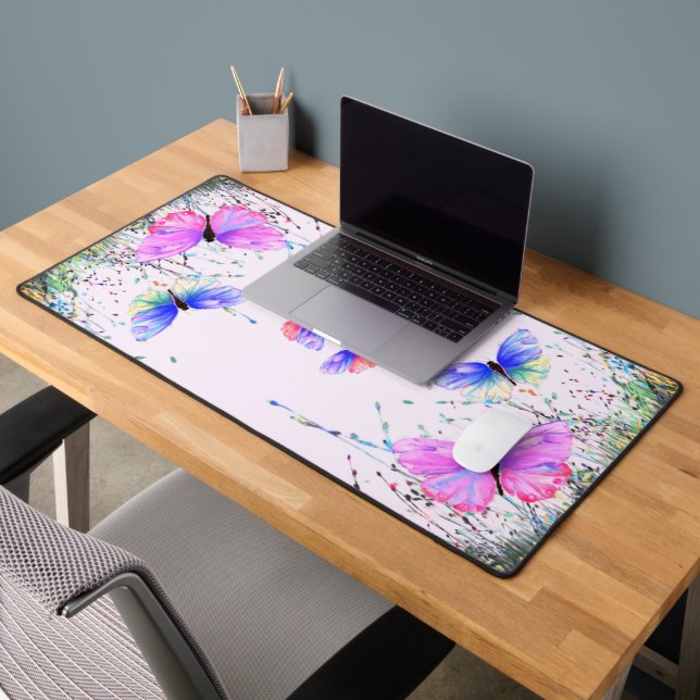 Flying Colourful Butterflies Desk Mat (Office 2)
