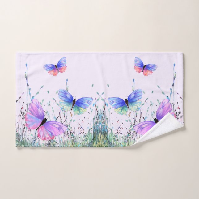 Flying Colourful Butterfly Bath Towels (Hand Towel)