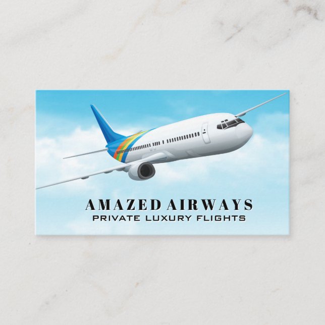 Flying Commercial Air Plane Business Card (Front)