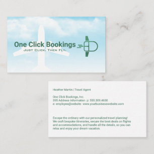 Flying Computer Mouse Travel Agency Business Card