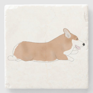 Flying Corgi Stone Coaster