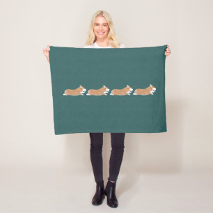 Flying Corgis Fleece Blanket