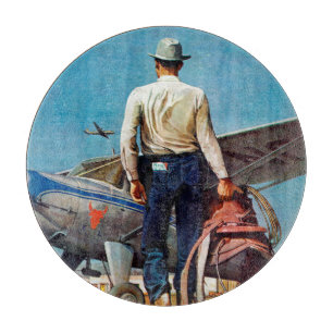 Flying Cowboy by Mead Schaeffer Cutting Board