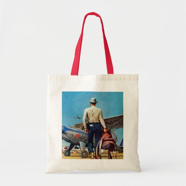 Flying Cowboy by Mead Schaeffer Tote Bag (Front)