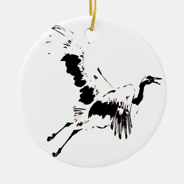 Flying Crane Ornament (Front)