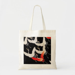 Flying Cranes: Japanese Bird Kimono Art Tote Bag