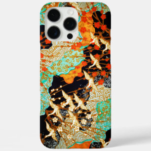 FLYING CRANES WITH SPRING FLOWERS Japanese Floral iPhone 16 Pro Max Case