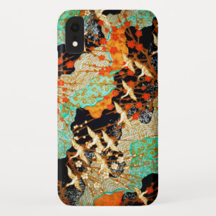 FLYING CRANES WITH SPRING FLOWERS Japanese Floral iPhone XR Case