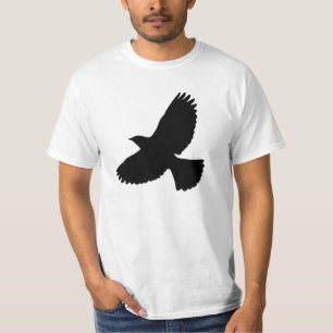 Flying Crow and Fan Tail Silhouette T-Shirt