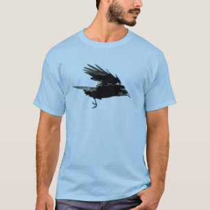 Flying Crow Art Raven-lovers Wildlife Tee