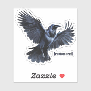 Flying Crow –  Custom Text & Cut Vinyl Sticker