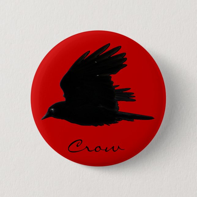 FLYING CROW Raven Wildlife Bird Art 6 Cm Round Badge (Front)