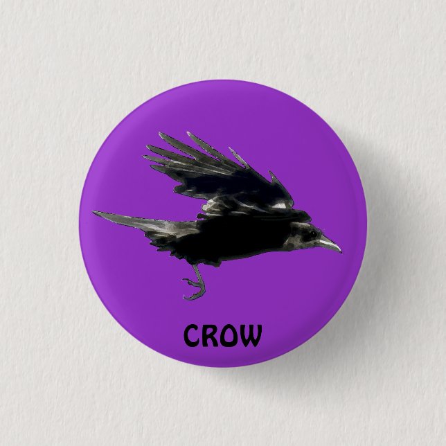FLYING CROW Raven Wildlife Birds Series 3 Cm Round Badge (Front)