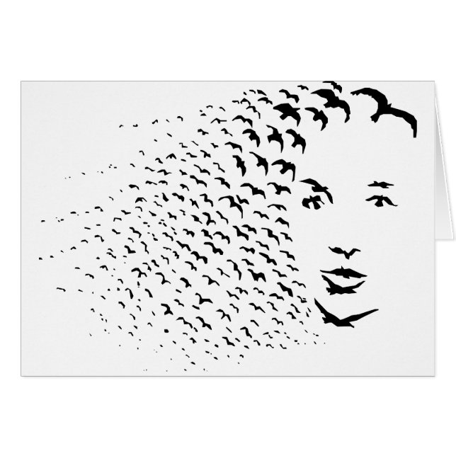 Flying Crows or Face Optical Illusion (Front Horizontal)