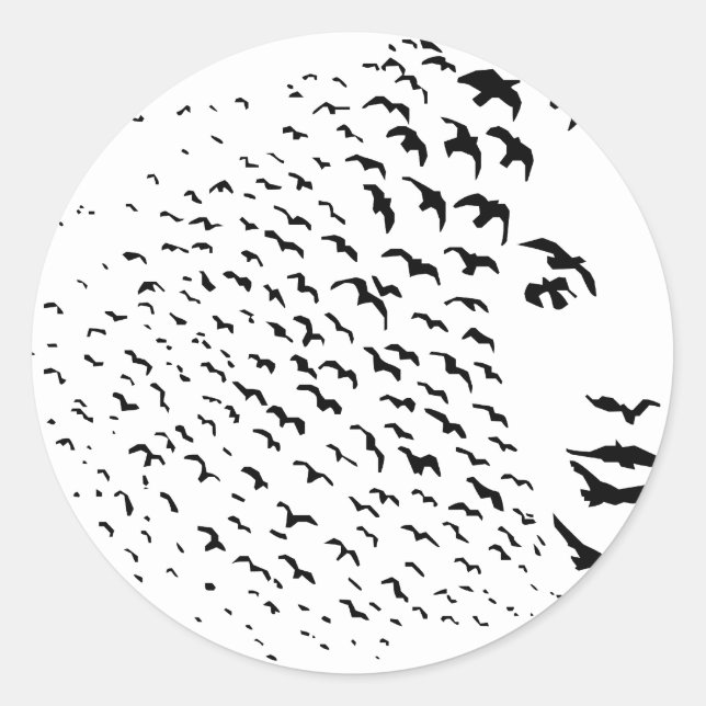 Flying Crows or Face Optical Illusion Classic Round Sticker (Front)