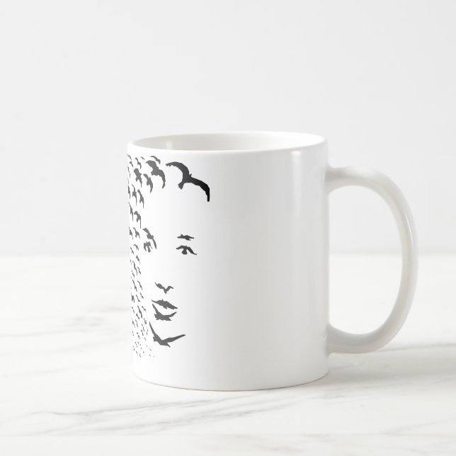 Flying Crows or Face Optical Illusion Coffee Mug (Right)