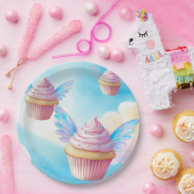 Flying Cupcakes in The Sky Paper Plate (Party)