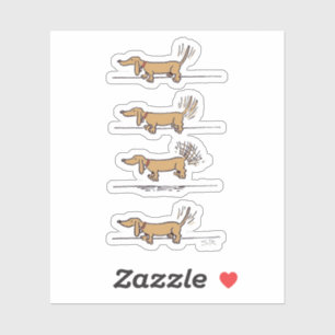Flying Dachshund brown contour sticker