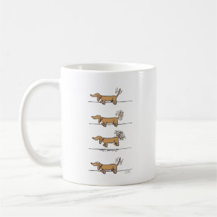 Flying Dachshund brown mug