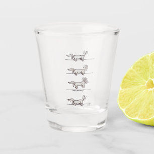Flying Dachshund shot glass