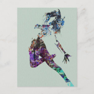 Flying dance postcard