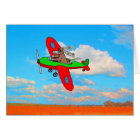 "Flying Dog" blank card, humour.