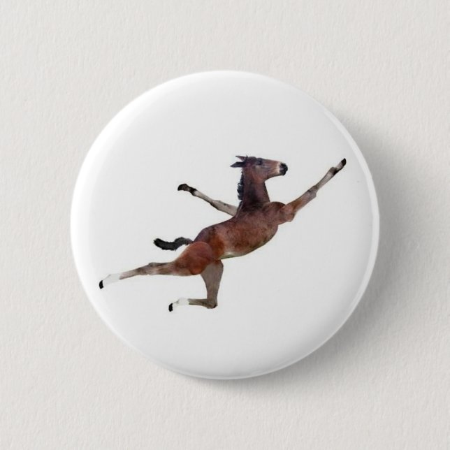 flying donkey 6 cm round badge (Front)