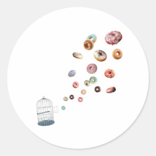 FLYING DONUTS CLASSIC ROUND STICKER