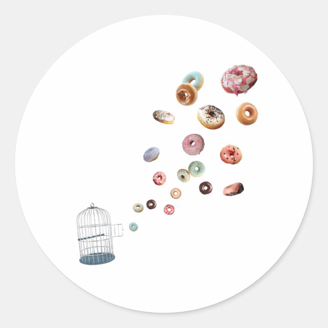 FLYING DONUTS CLASSIC ROUND STICKER (Front)