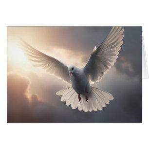 Flying Dove & Cloudy Sunny Sky