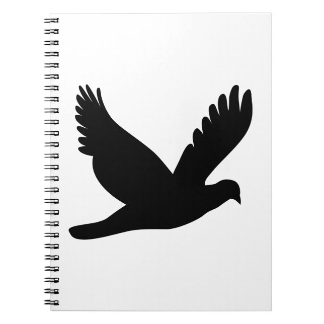 Flying Dove Silhouette Notebook (Front)