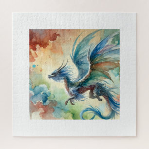 Flying Dragon 240624AREF111 - Watercolor Jigsaw Puzzle