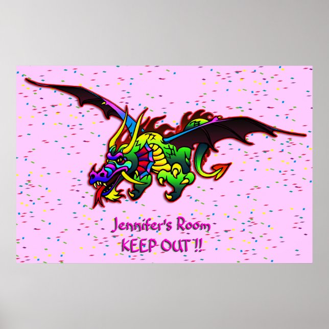 Flying Dragon bedroom door poster (Front)