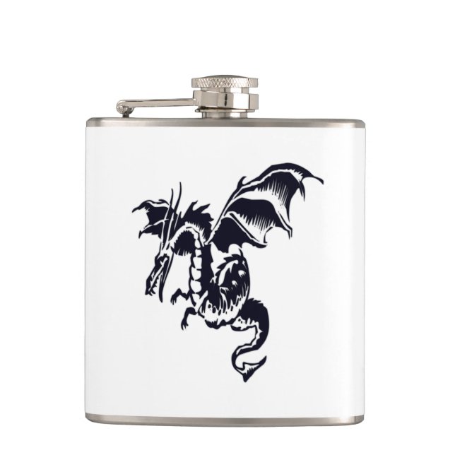 Flying Dragon Design Hip Flask (Front)