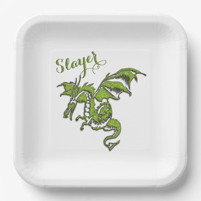 Flying Dragon Design Paper Plate (Front)