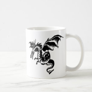 Flying Dragon Design White Coffee Mug