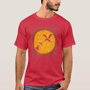Flying Dragon Moon & Witch Mythical Dragons Lizard T-Shirt