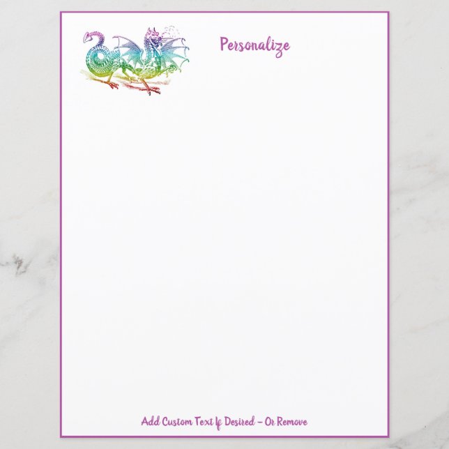 Flying Dragon Mythical Monster Rainbow Colour (Front)