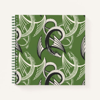 Flying Dragon on the green background. Notebook