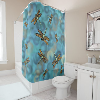 Flying Dragonflies Shower Curtain
