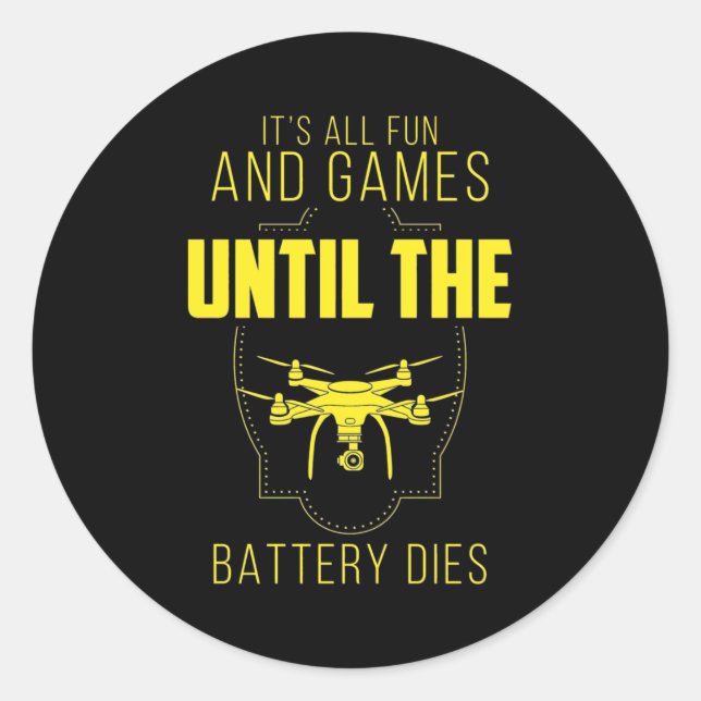 Flying Drone Is My Game Classic Round Sticker (Front)
