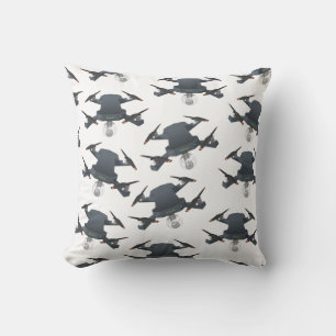 Flying Drone pattern. Cushion
