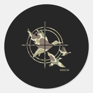 Flying Duck Hunting Camouflage Camo Ducks Hunting  Classic Round Sticker