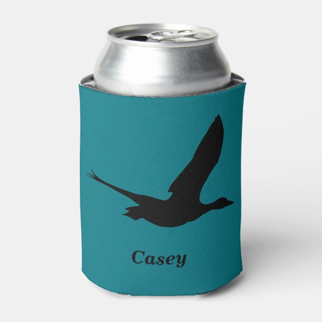 Flying Duck Hunting Themed Personalised Can Holder Can Cooler (Can Front)