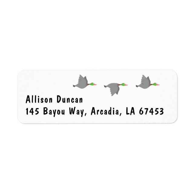 Flying Ducks Return Address (Front)